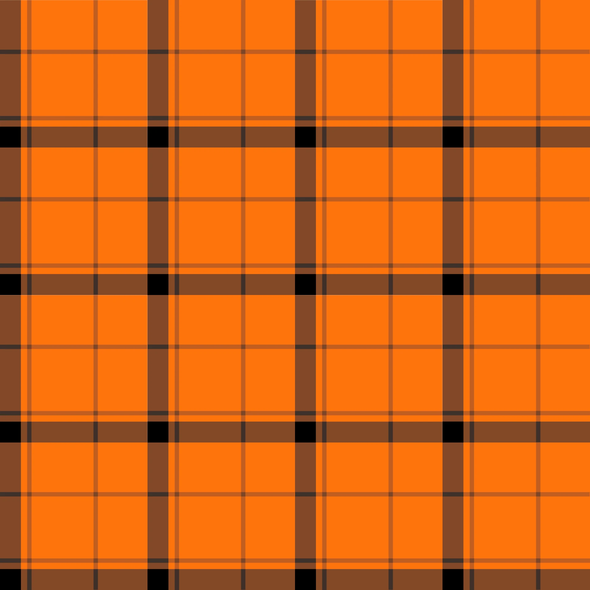 Halloween plaid repeat in bright orange and black