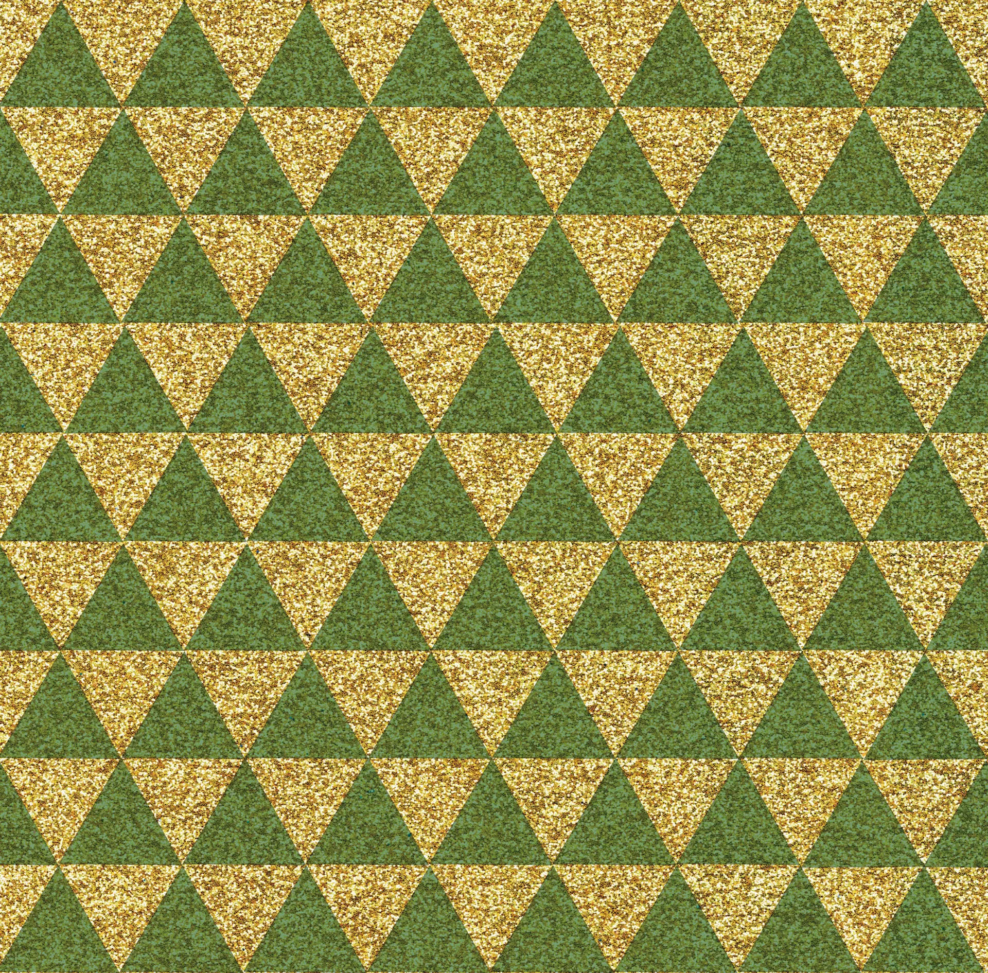 Glittering triangle repeat in gold and evergreen