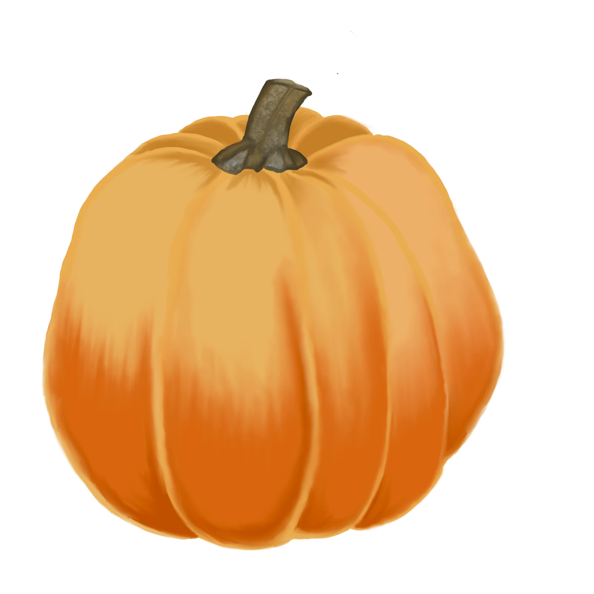 Painted orange pumpkin spot illustration
